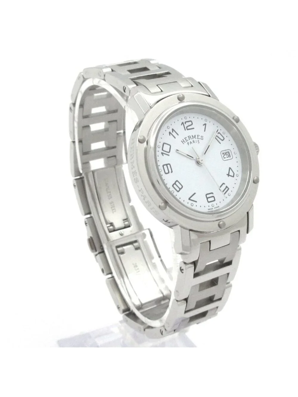 Hermes Watch Clipper White